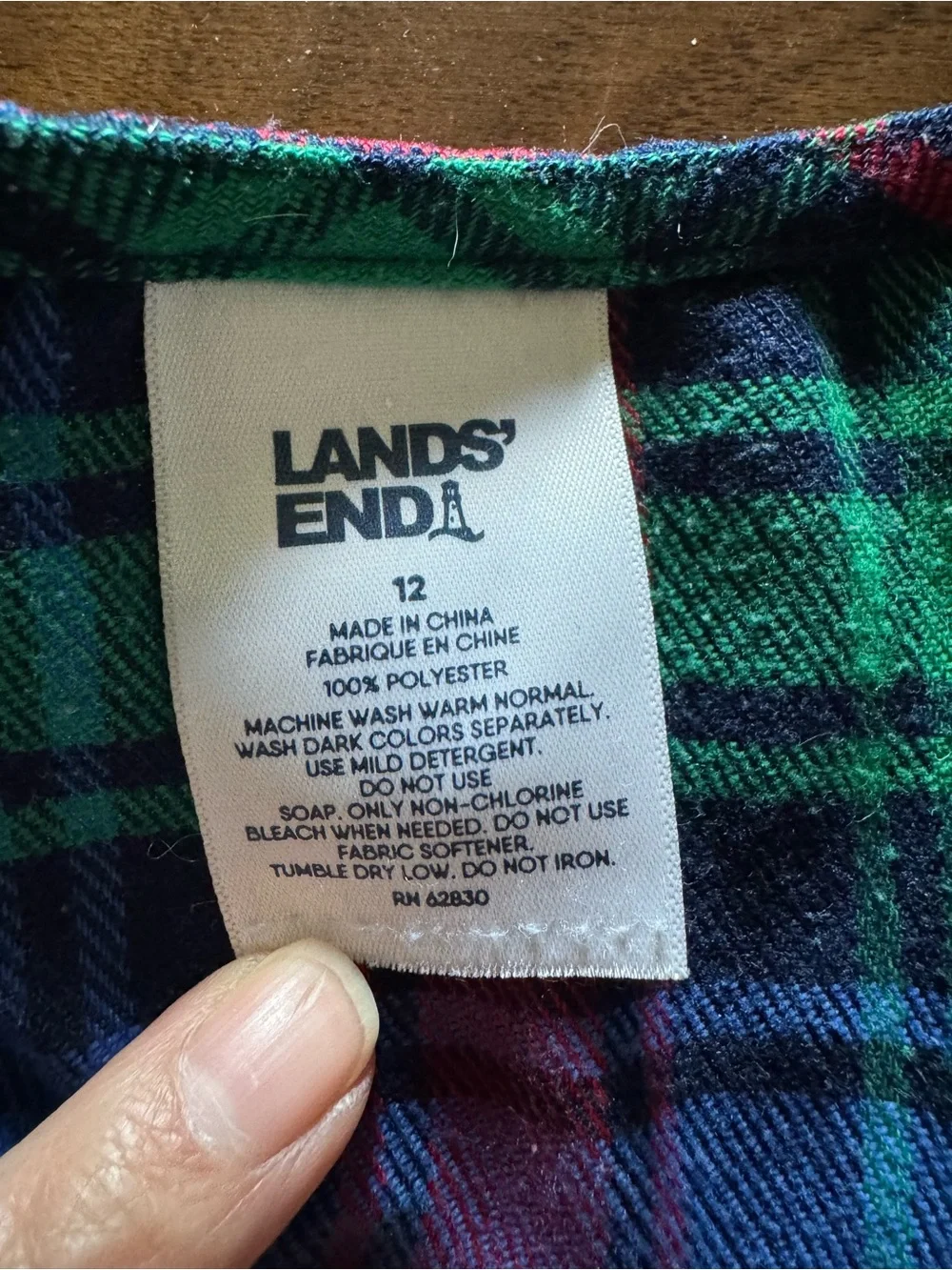 Lands’ End Red & Blue Plaid Nightgown - Kids Pajamas